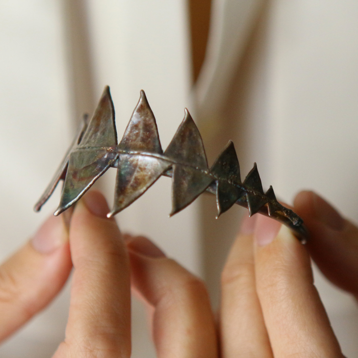 Banksia leaf bracelet in silver, фото 4